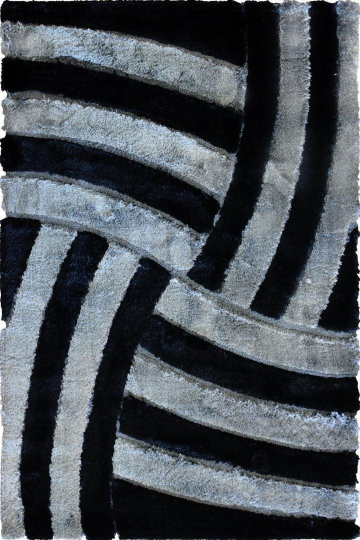 Super Shaggy Abstract Rug - 101 Black