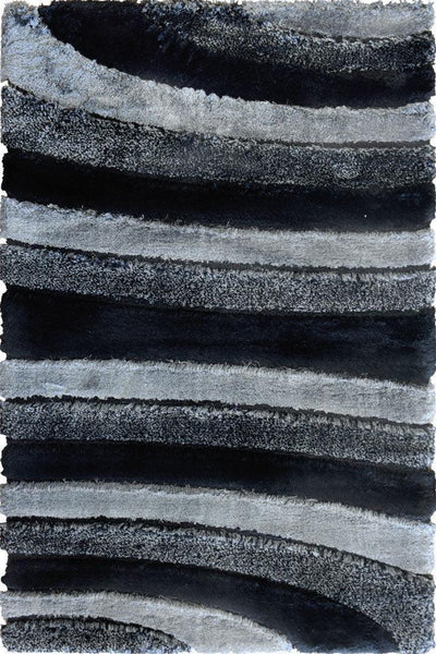 Super Shaggy Abstract Rug - 107 Black