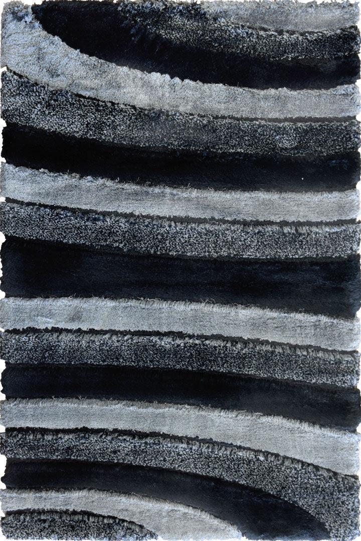 Super Shaggy Abstract Rug - 107 Black