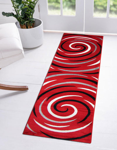 Surf Abstract Rug - 109 Red