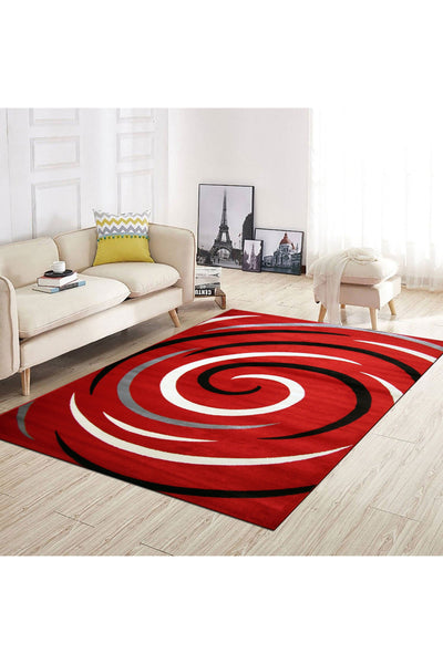 Surf Abstract Rug - 109 Red