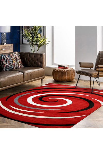 Surf Abstract Rug - 109 Red