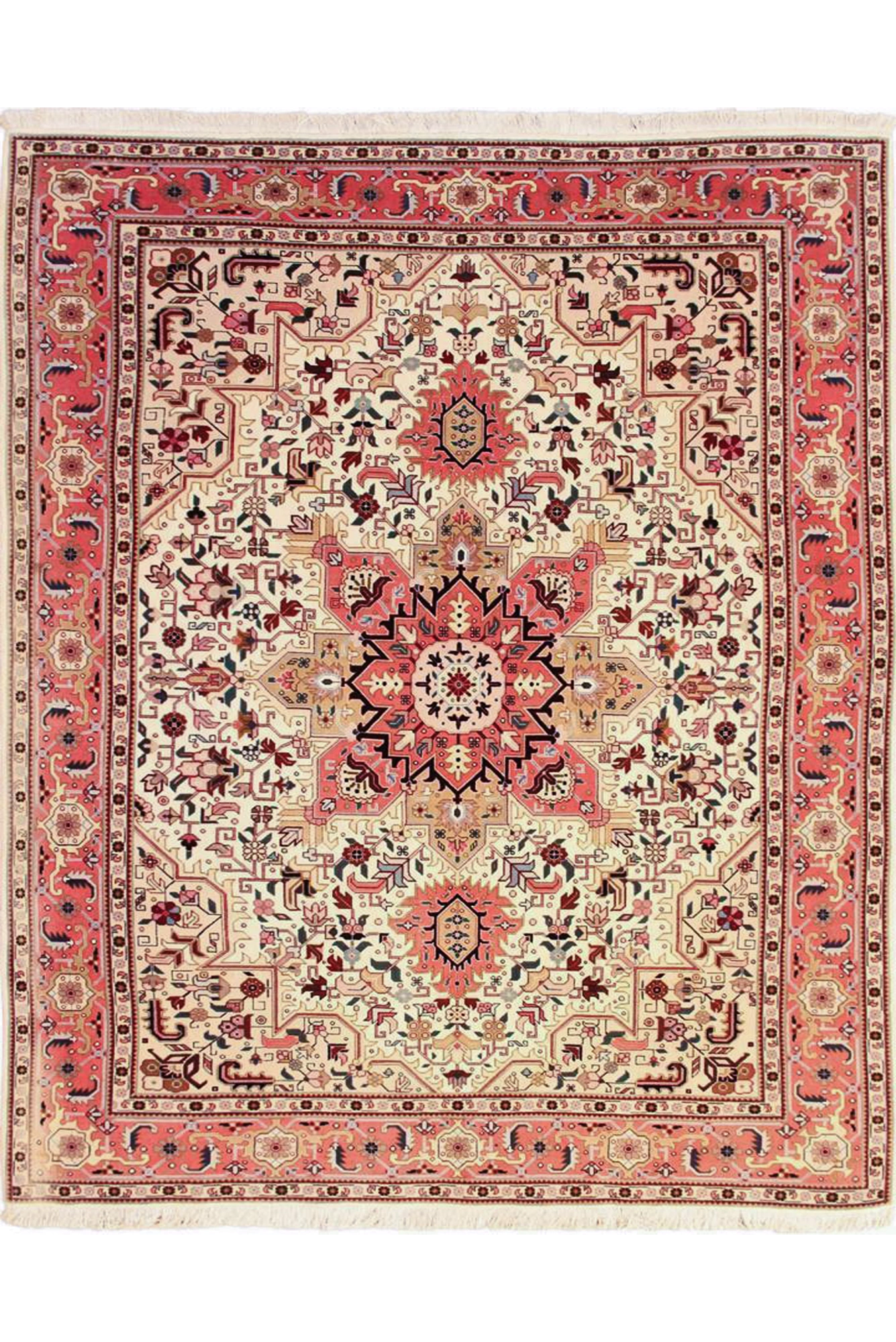 Tabriz Medallion Hand Knotted Wool Rug 200x159 cm