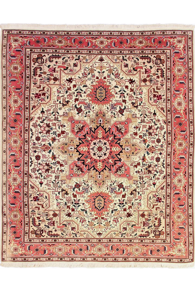 Tabriz Medallion Hand Knotted Wool Rug 200x159 cm