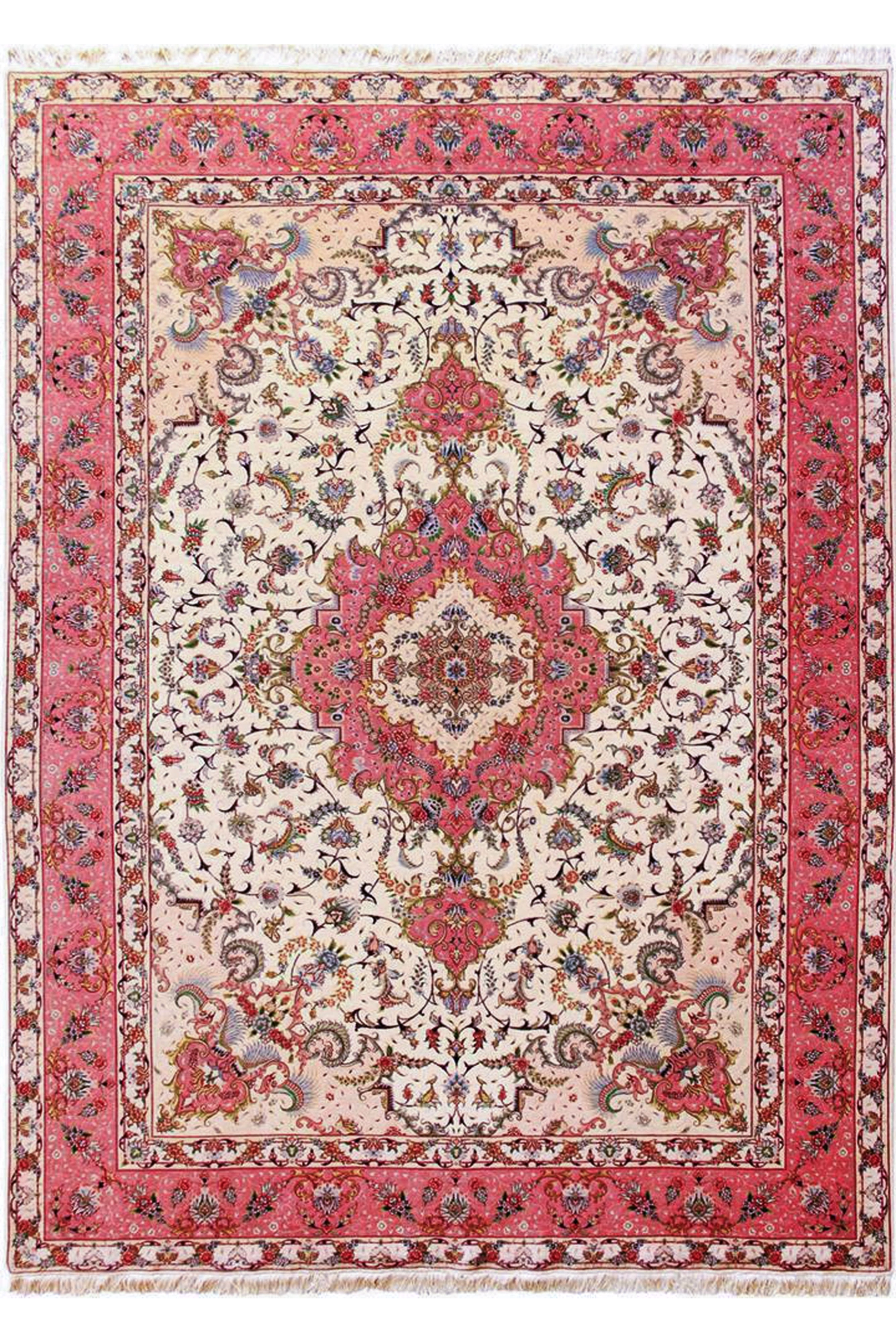 Tabriz Medallion Hand Knotted Wool & Silk Rug 350x250cm