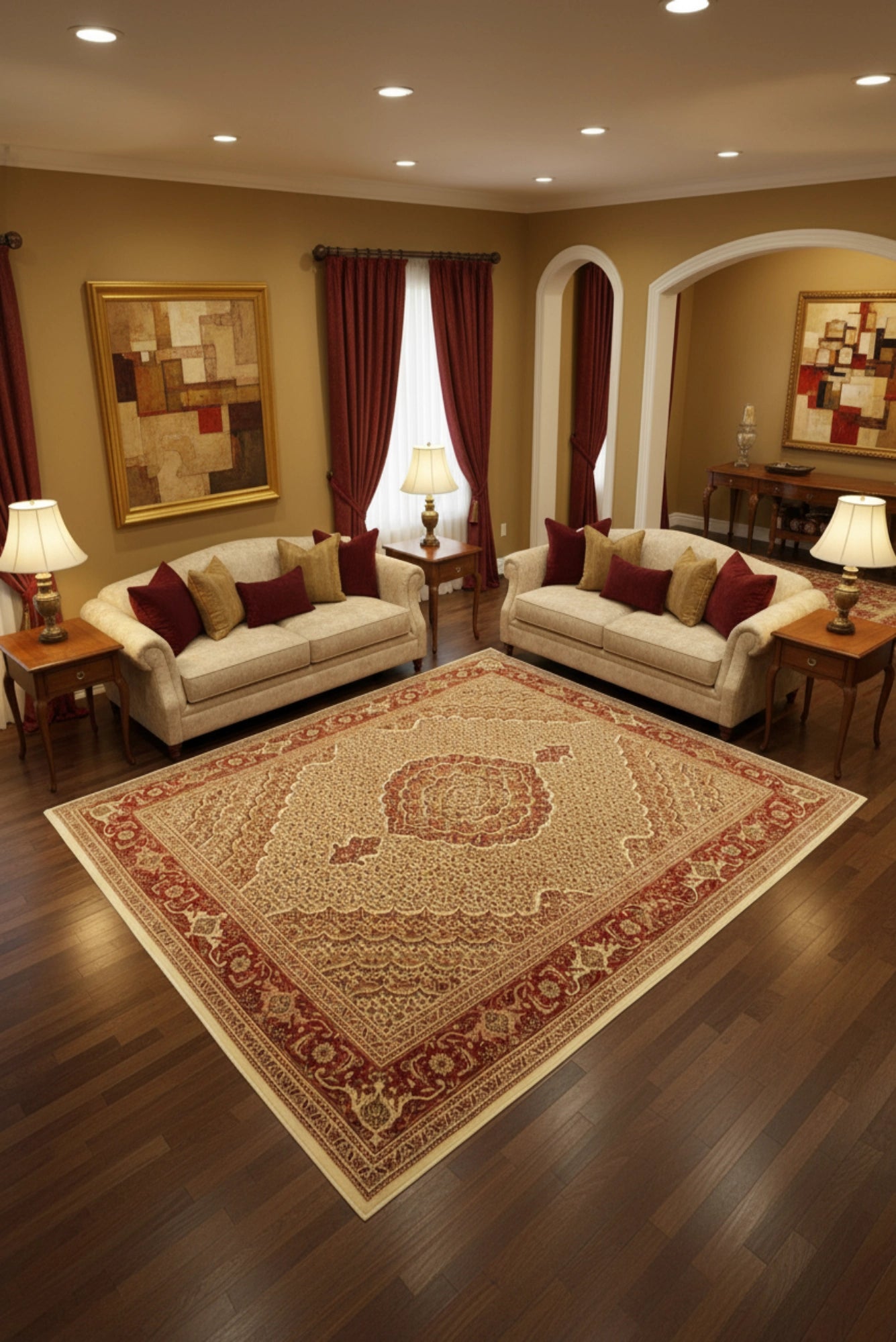 Tabriz Mehdi Wool Hand Knotted Rug 198x152 cm