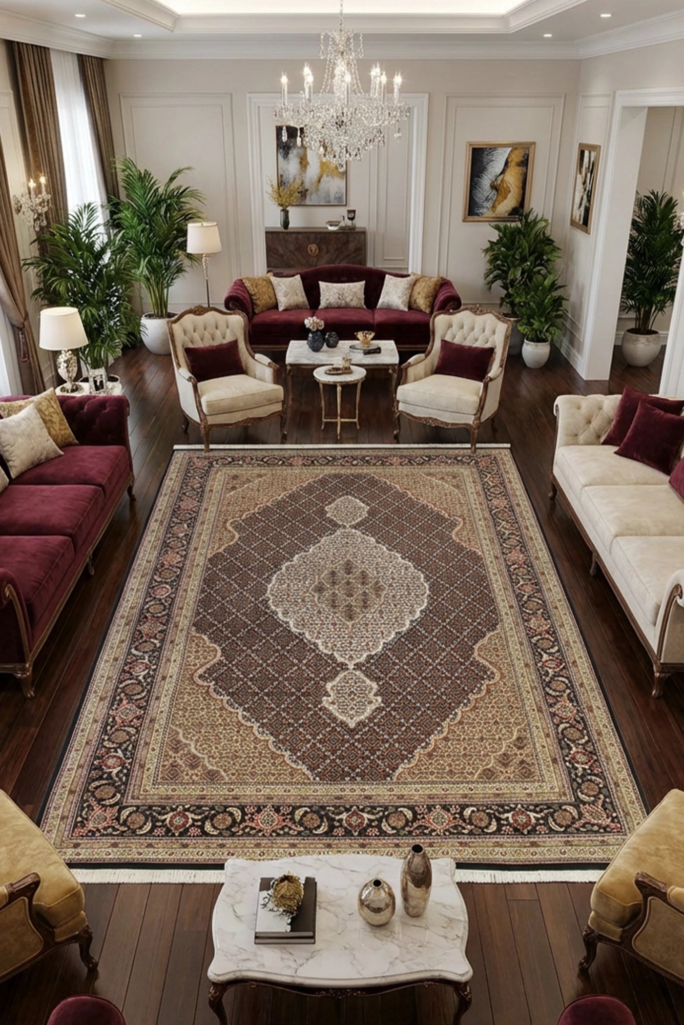 Tabriz Mehdi Wool Hand Knotted Rug 242x171 cm