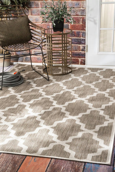 Sisalo Trellis Flatweave Rug - 106 Brown