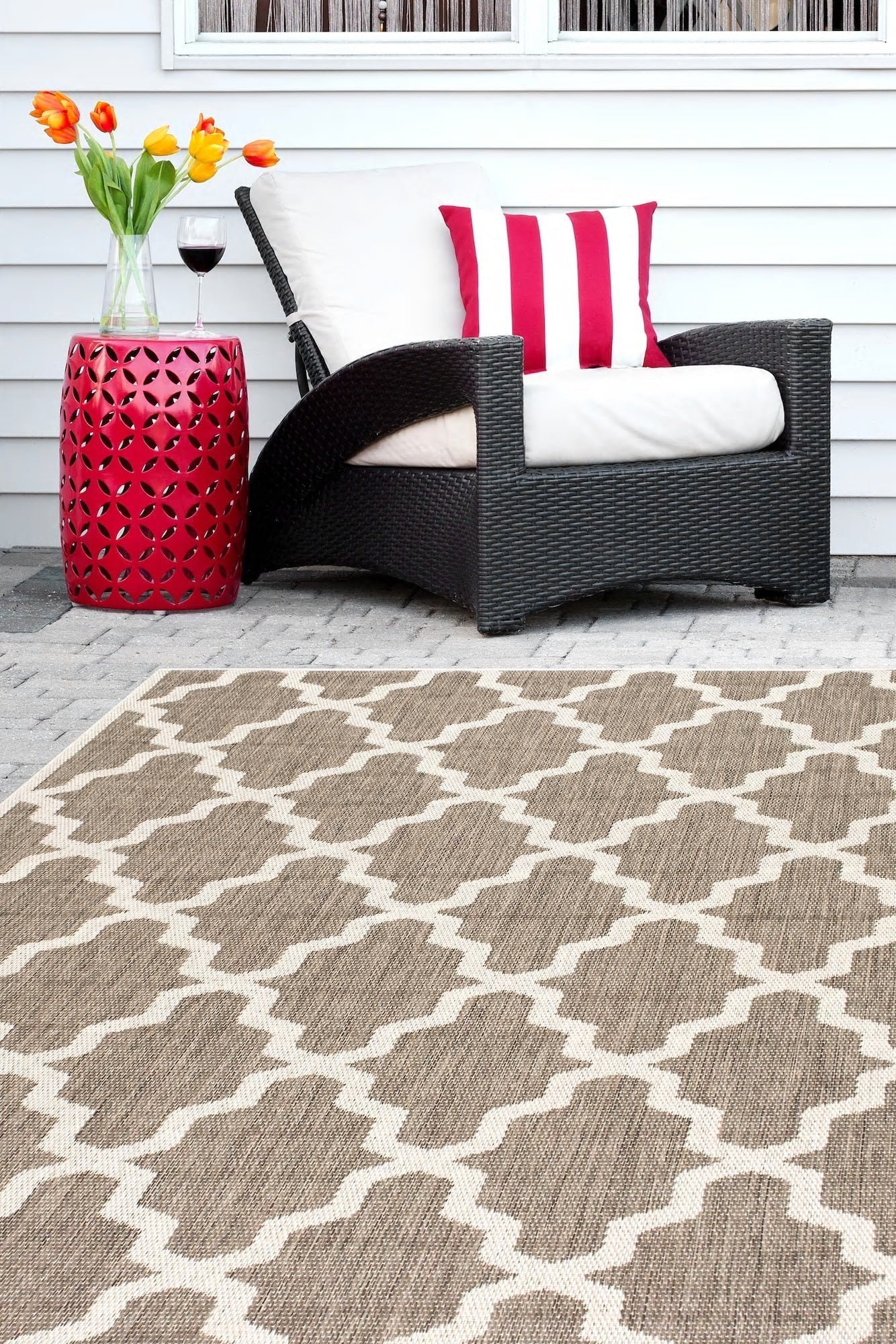 Sisalo Trellis Flatweave Rug - 106 Brown