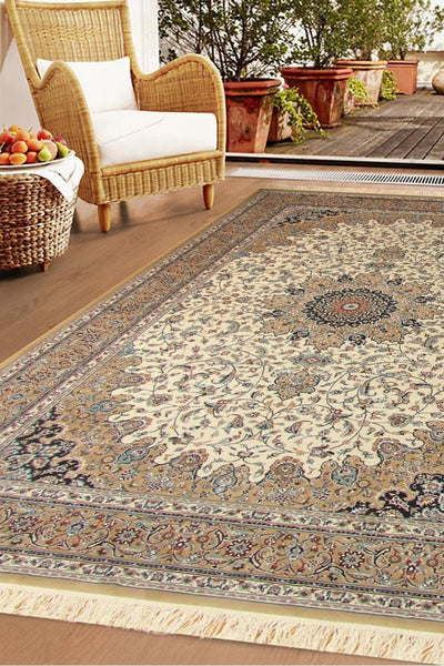 Tehran Traditional Medallion Rug - 103 Cream