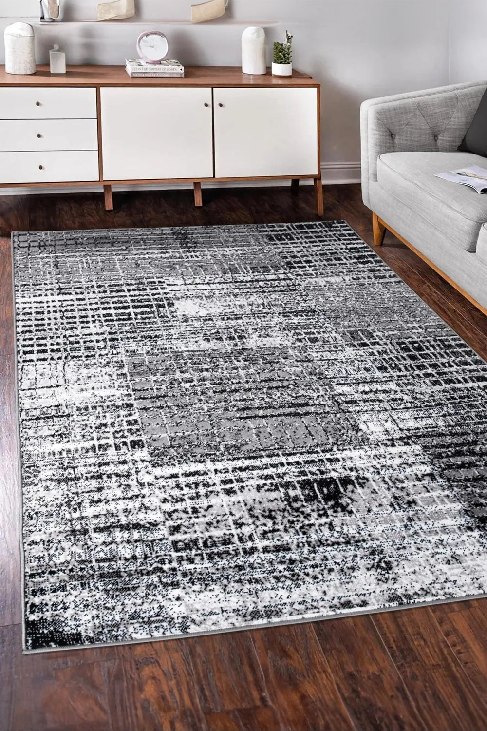 Distressed Grey Rug Tokyo Distressed Rug 117A-D.Grey-D.Grey | Buy Rugs Online | Cyrus Rugs