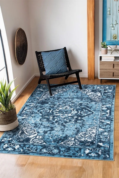 Tokyo Distressed Rug - Blue 108