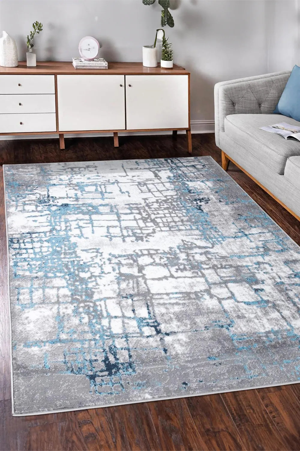 Tokyo Abstract Rug - Blue 101