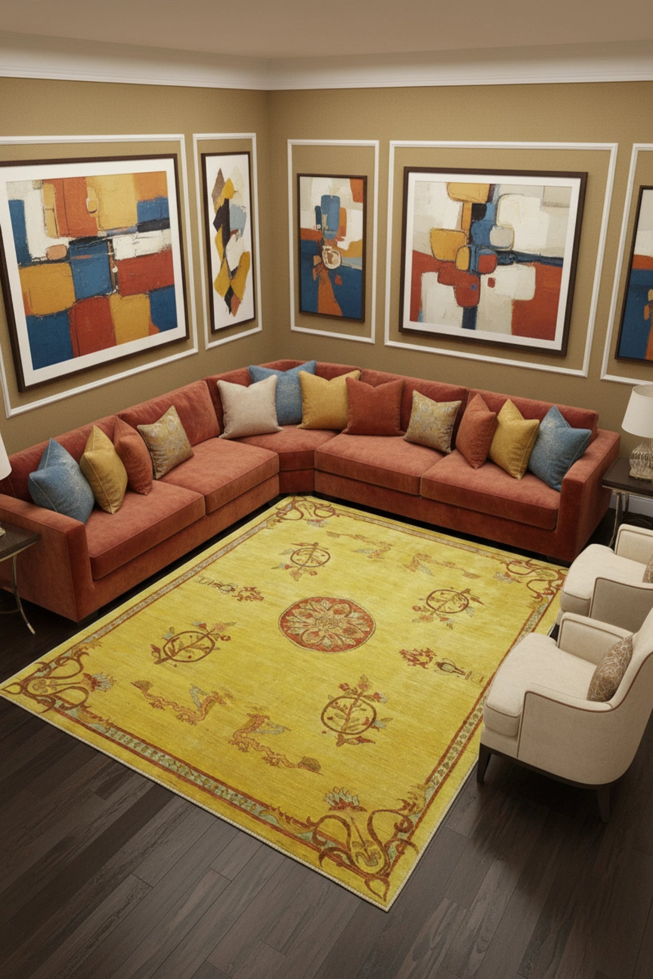 Tolidi Asian Style Abstract Hand Knotted  Wool 264x215cm