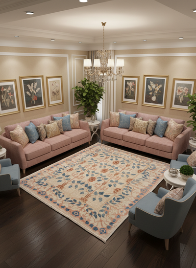 Tolidi - Uzbek Hand Knotted Wool Rug - 268x221 cm