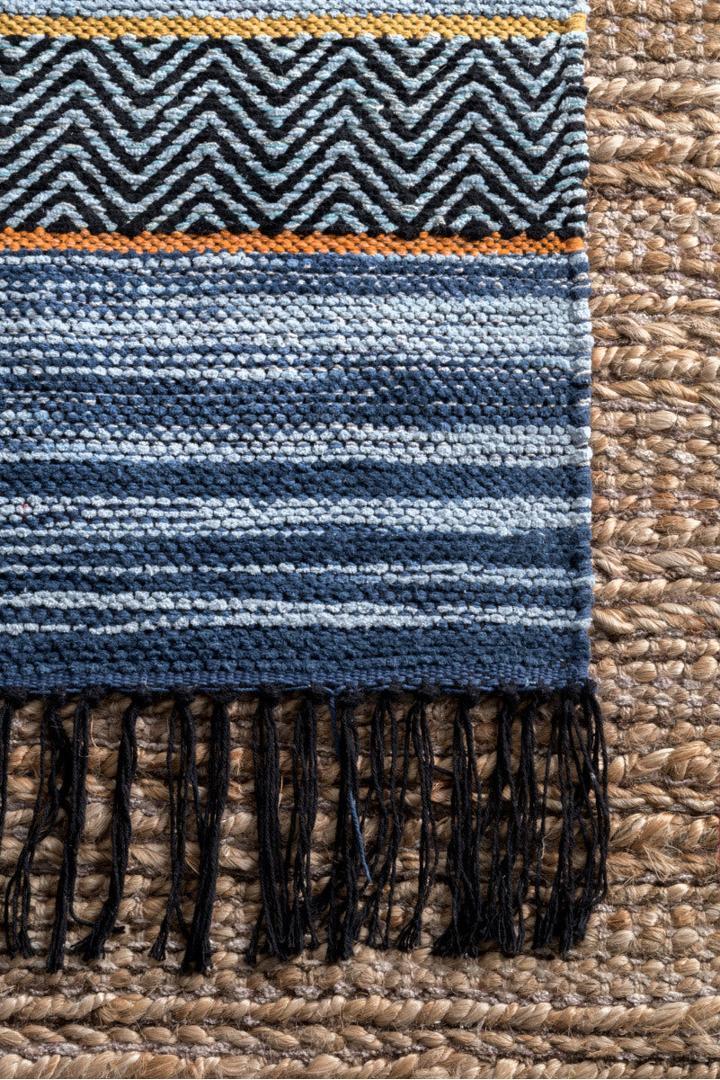 Tribal Chenille Rug - 102 Blue