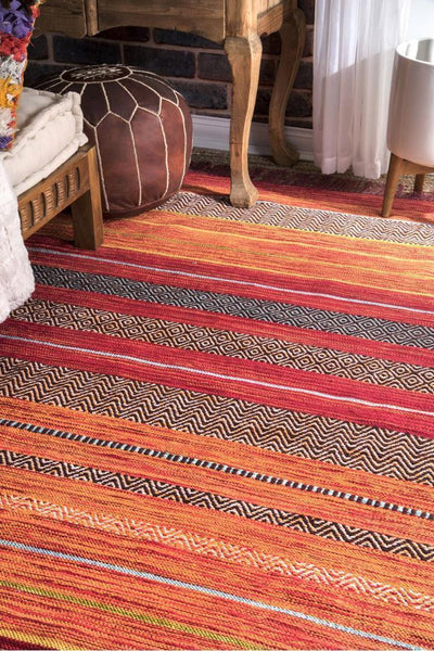 Tribal Chenille Rug - 101 Rust