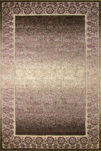 Tricolour Contemporary Border Rug - 109 Purple