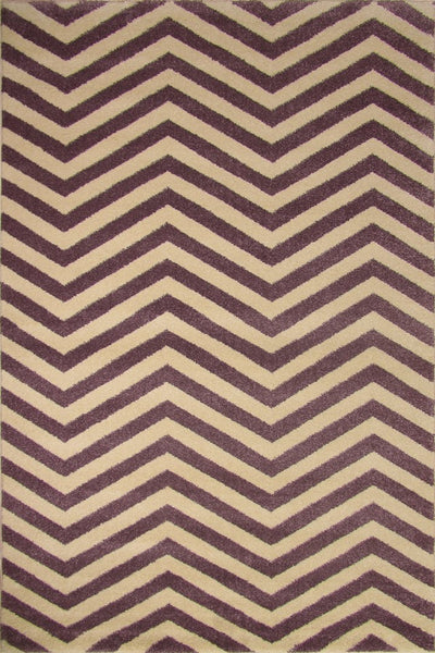 Tricolor Contemporary Chevron Rug - 103 Purple