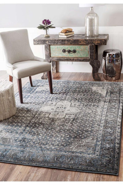 Urban Distressed Medallion Rug - 101 Charcoal