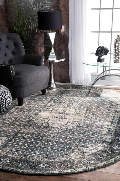 Urban Distressed Medallion Rug - 101 Charcoal