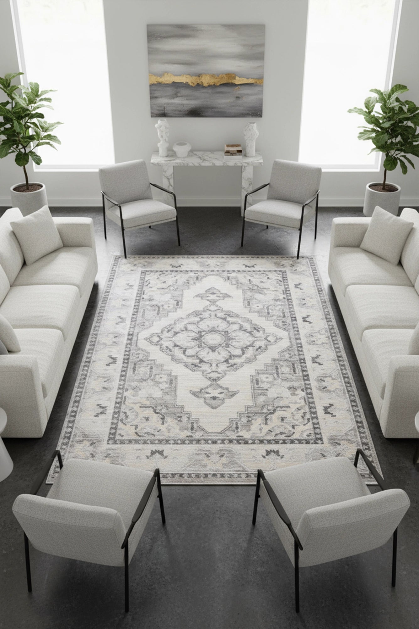 Cyrus Rugs Room Visualiser Vienna Distressed Rug 106 | Cyrus Rugs