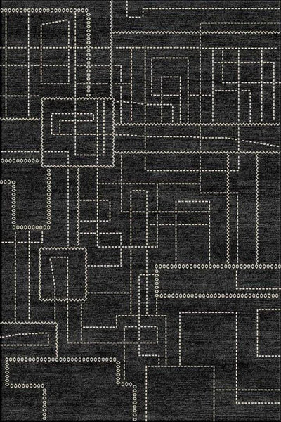 Vintage abstract Rug - 104 Black