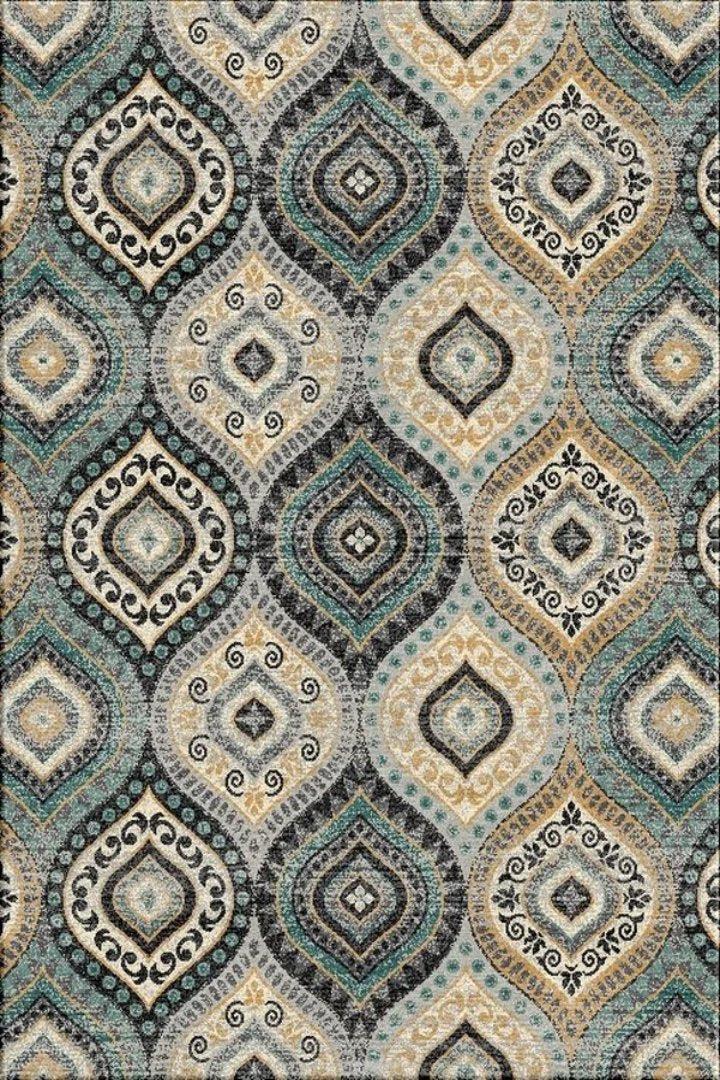 Vintage Geometric Modern Rug - 109 Aqua