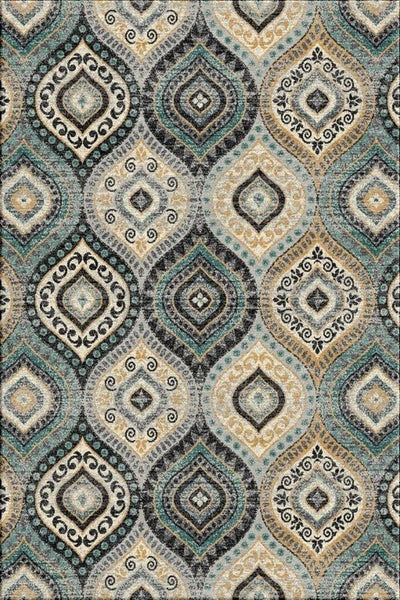 Vintage Geometric Modern Rug - 109 Aqua
