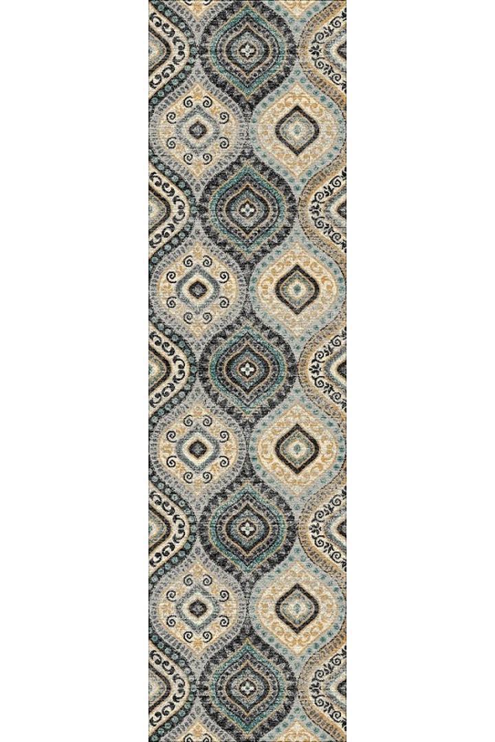 Vintage Geometric Modern Rug - 109 Aqua
