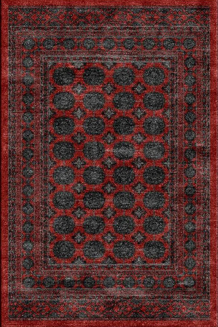 Vintage Geometric Traditional Rug 0W148-Red-Grey | Buy Rugs Online ...