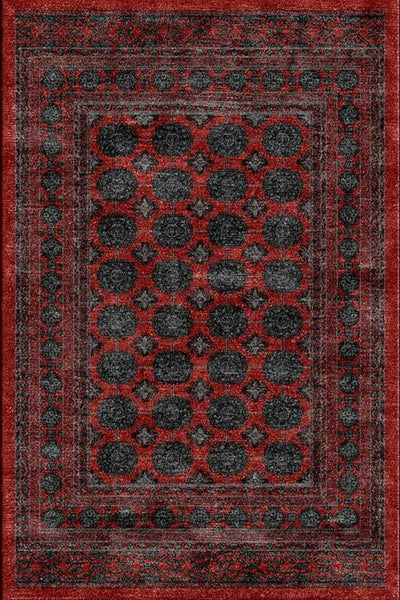 Vintage Geometric Rug - 114 Red
