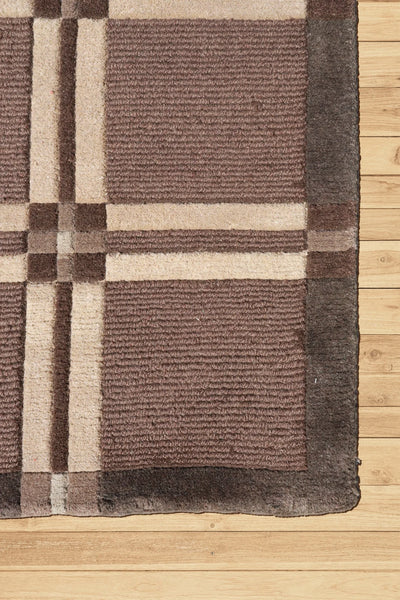 Vintage Laama Square Pattern Wool Rug 220x150cm