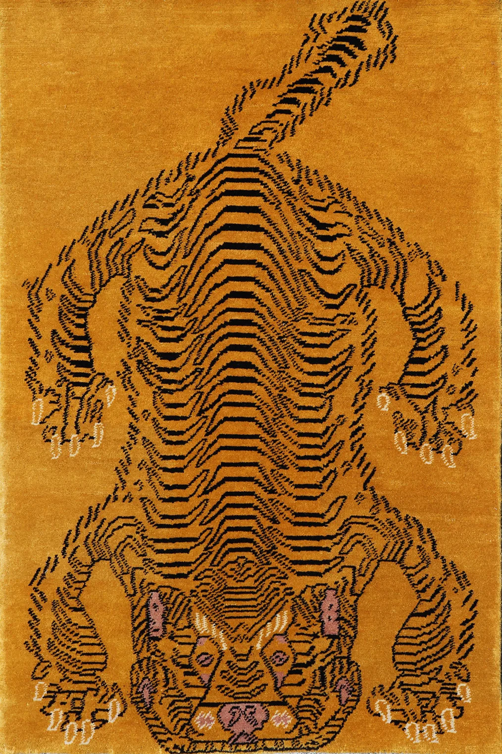 Vintage Tiger Print Wool Rug 200x140cm