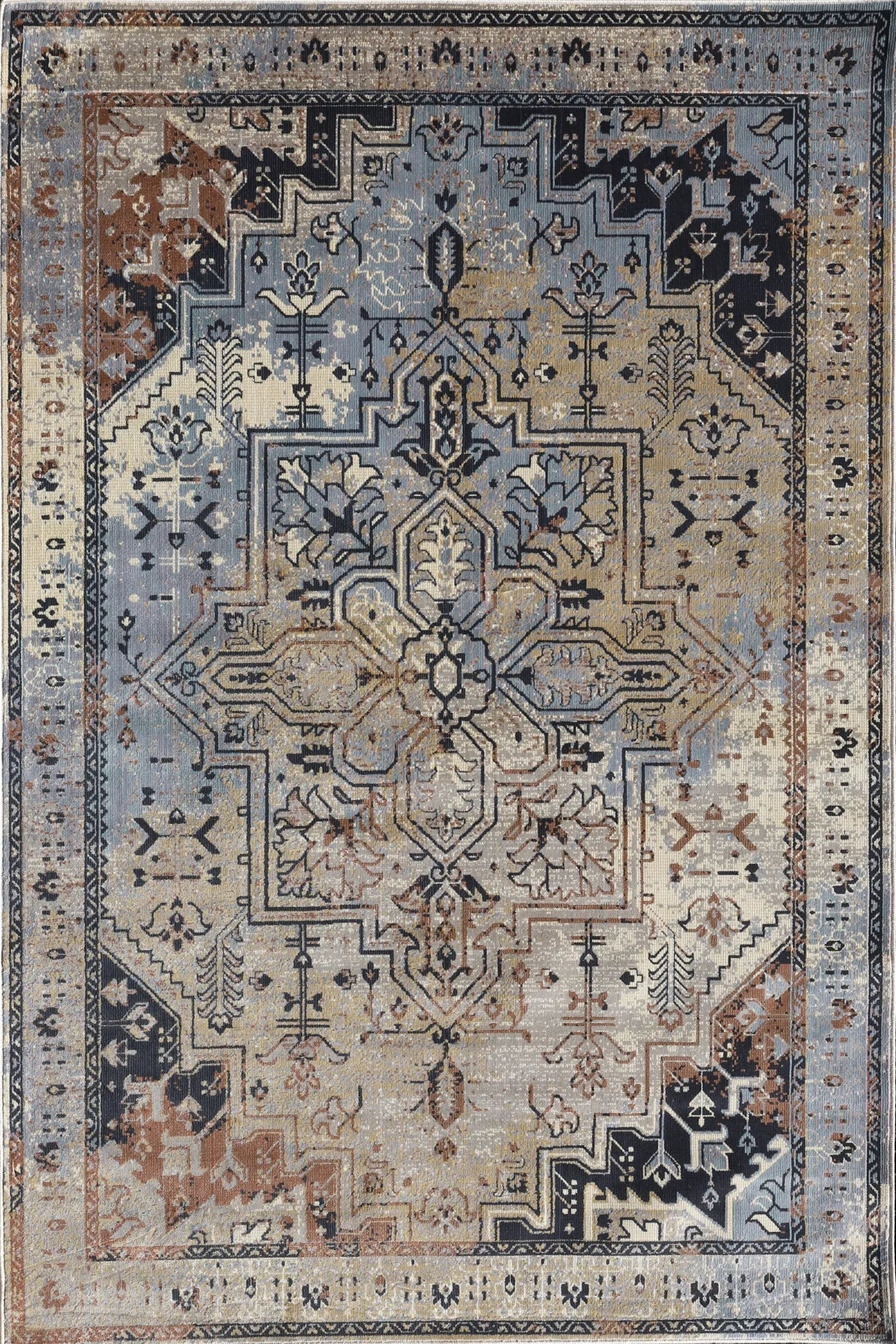 Washington Distressed Rug - 103  Blue