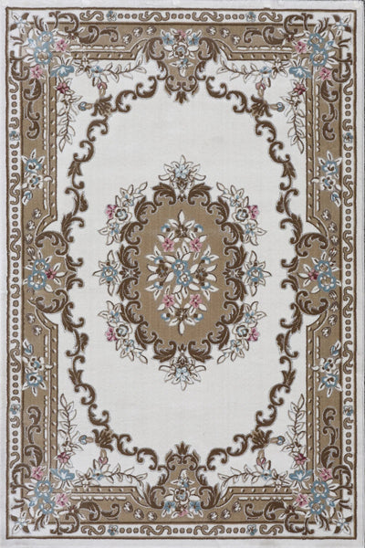 Aubusson Traditional Rug - 103 White