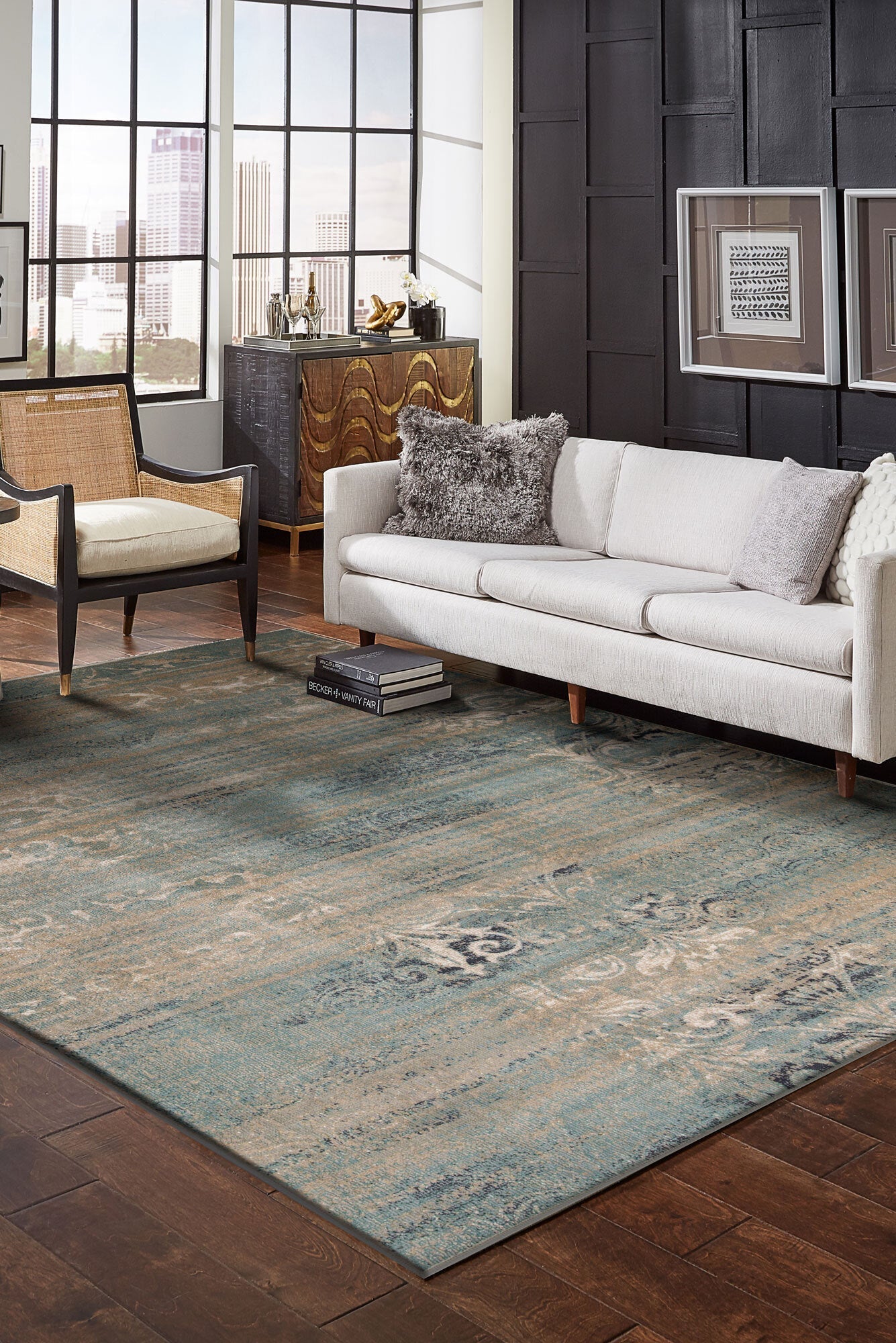 Distressed Rug Style Washington distressed Rug 4443-H| Buy Rugs Online | Cyrus Rugs