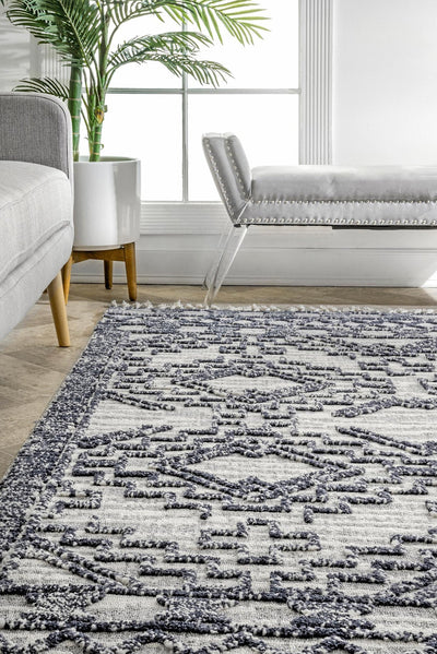 Amsterdam Fringed Rug - 105 Blue