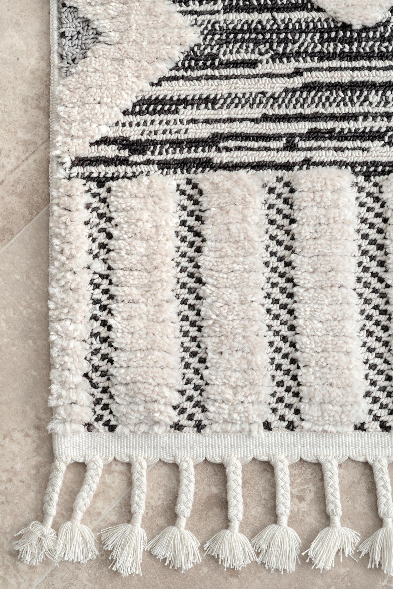 Amsterdam Fringed Rug - 107 Grey