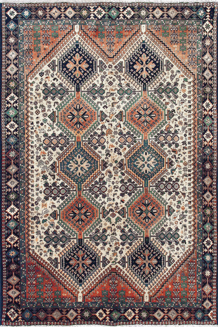 Yalameh Geometric Hand Knotted Wool Rug  202 x 157cm