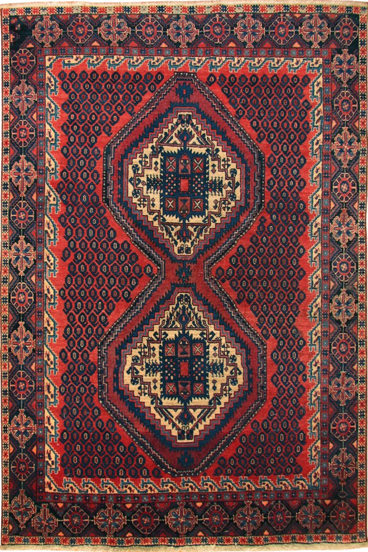 Afshar Hand Knotted Wool Rug 200x152
