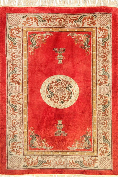 Chinese Art Hand Knotted Silky Rug 152x90 cm
