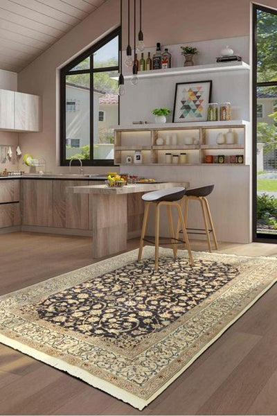 Habibian Medallion Hand Knotted Wool & Silk Rug 236x153 cm