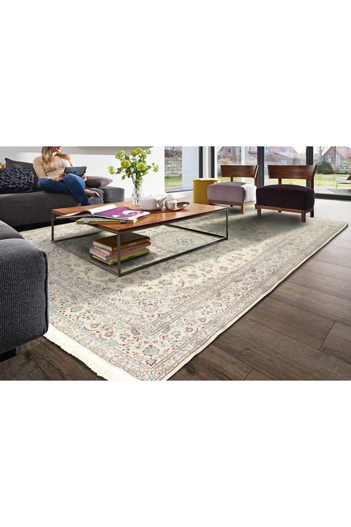 Nain  Hand Knotted Wool & Silk Rug 308x200 cm