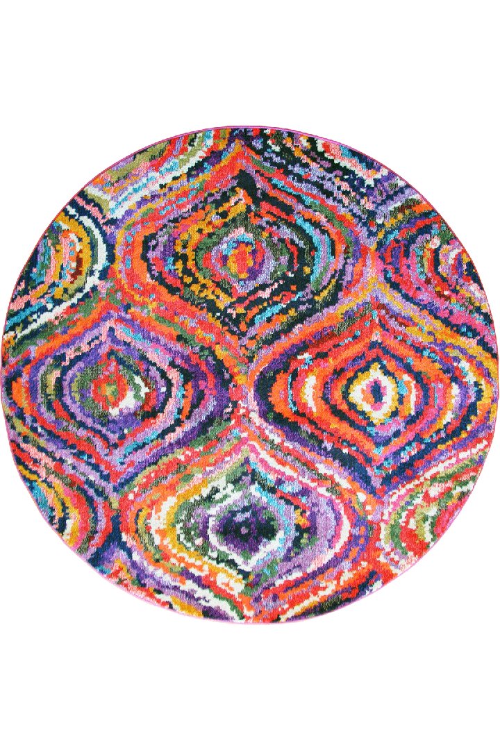 Kaleidoscope Abstract Rug - 108 Pink