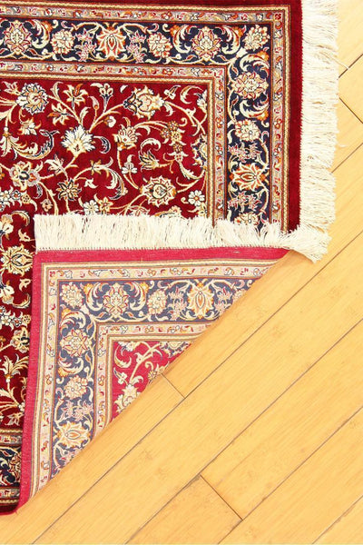 Kum Hand Knotted Silk Hallway Runner Rug - 308x74