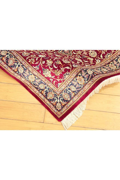 Kum Hand Knotted Silk Hallway Runner Rug - 308x74