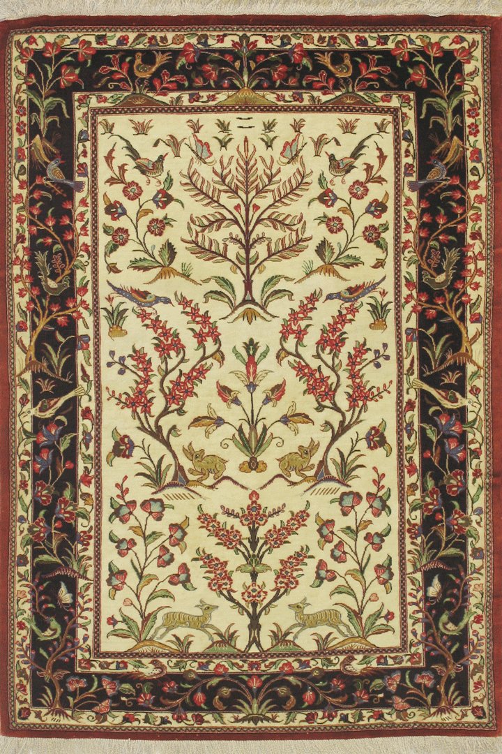 Kum Oriental Hand Knotted Silk Rug