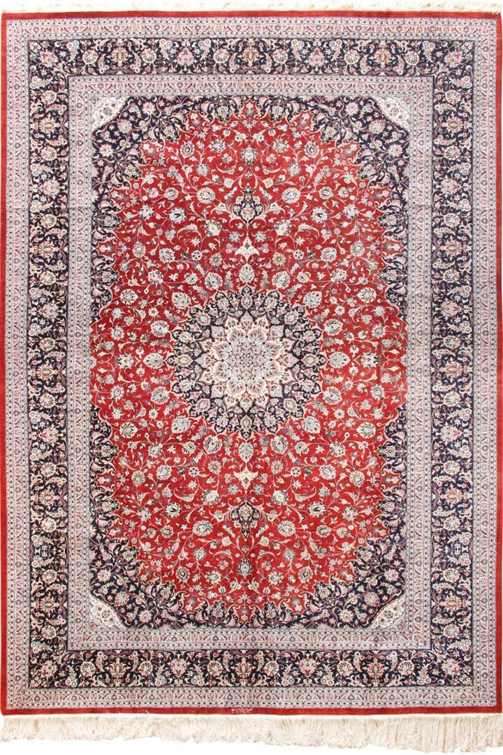 Kumaon Handmade Rugs Kum Signed Medallion Hand Knotted Silk Rug 350x250 | Buy Rugs Online ...