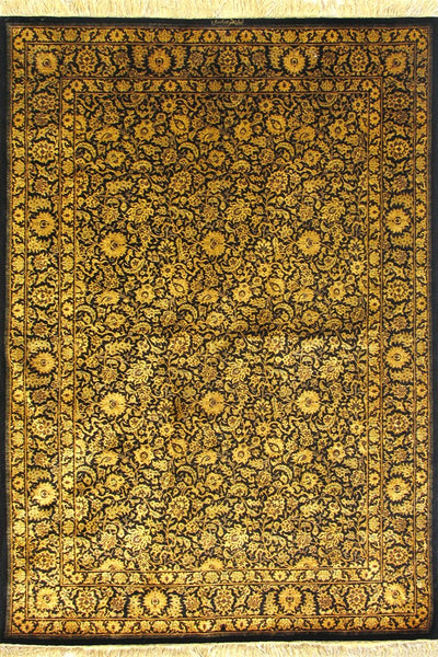 Kum Signed Oriental Hand Knotted Silk Rug - 200x130